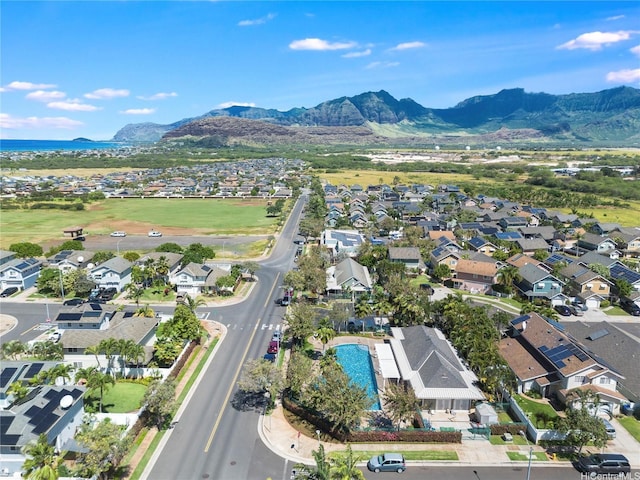 bird's eye view with a mountain view and a residential view