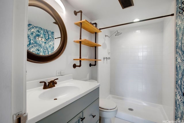 3161 Ala Ilima St Unit 811, Honolulu, HI 96818 - bathroom featuring toilet, a stall shower, and vanity