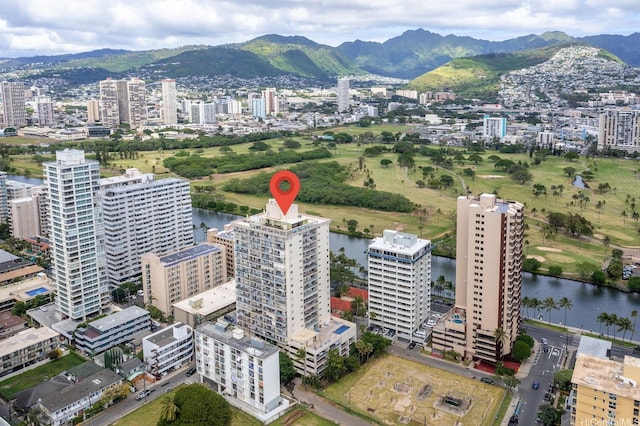 2452 Tusitala St Unit 908, Honolulu, HI 96815 - aerial view featuring a city view and a water and mountain view