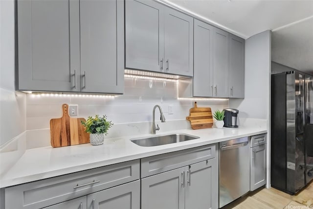 95-100 Moenamanu St Unit 458, Mililani, HI 96789 - kitchen with stainless steel appliances, gray cabinets, and a sink