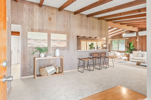 99-588 Auhau Pl, Aiea, HI 96701 - carpeted living area featuring wooden walls
