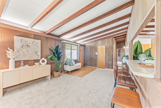 99-588 Auhau Pl, Aiea, HI 96701 - living room featuring wood walls and carpet floors