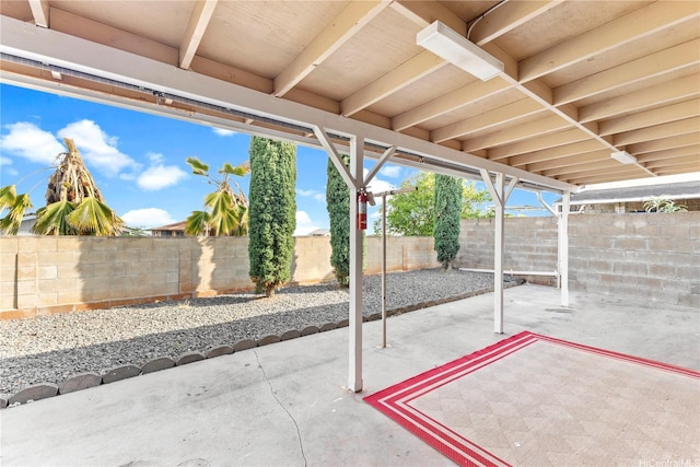 view of patio featuring a fenced backyard