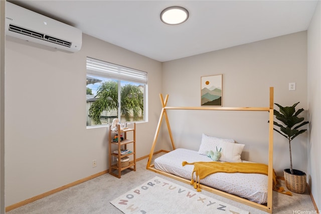 91-1860 Luahoana St Unit 114, Ewa Beach, HI 96706 - bedroom featuring a wall unit AC, carpet floors, and baseboards