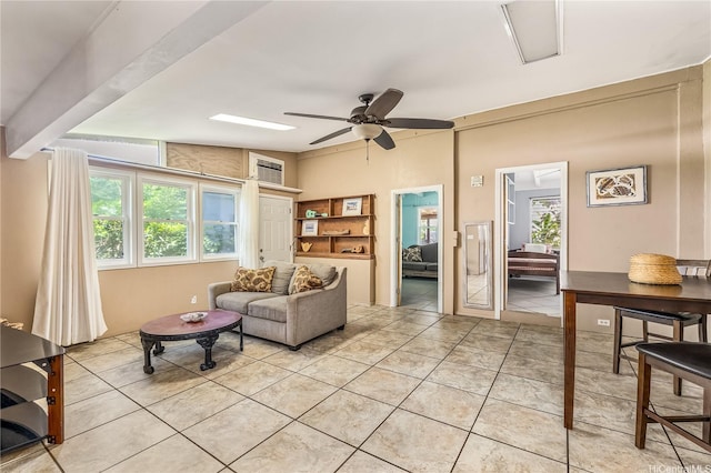 363 Ilimalia Loop, Kailua, HI 96734 - living area featuring ceiling fan, plenty of natural light, and light tile patterned floors