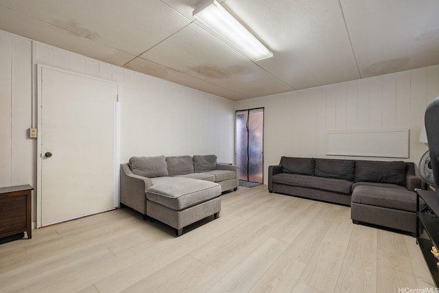living area featuring light wood-style floors