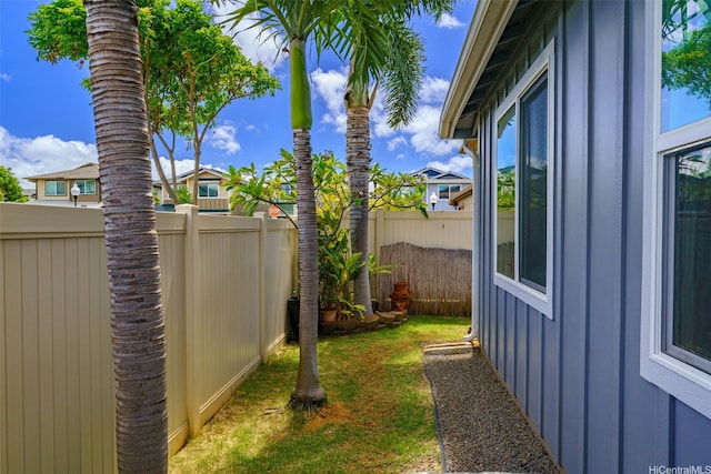 view of yard with fence