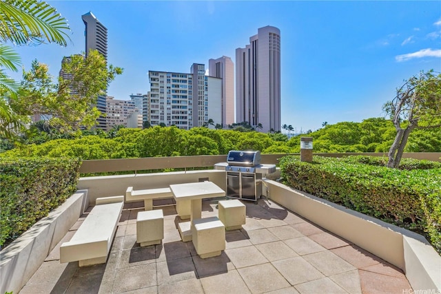 1600 Ala Moana Blvd Unit 1406, Honolulu, HI 96815 - view of patio featuring area for grilling and a view of city