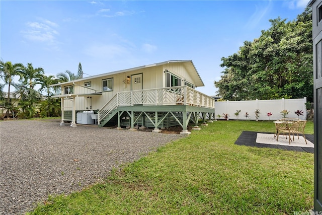 45-127 Waikapoki Rd Unit D, Kaneohe, HI 96744 - view of front of property with stairway and a wooden deck