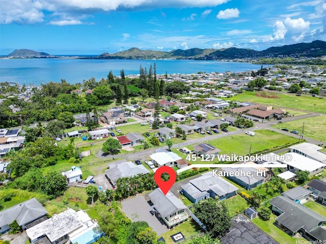 45-127 Waikapoki Rd Unit D, Kaneohe, HI 96744 - aerial view of residential area featuring a water and mountain view