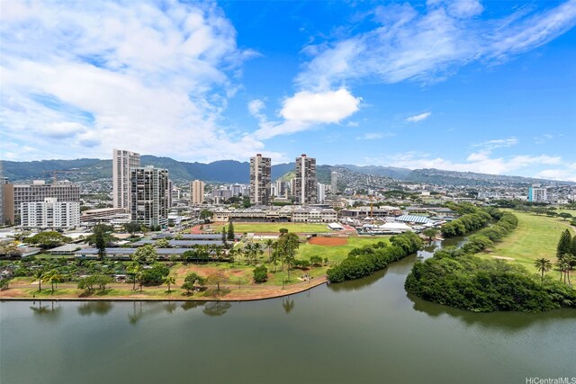 2211 Ala Wai Blvd Unit 2015, Honolulu, HI 96815 - aerial view with a view of city and a water and mountain view