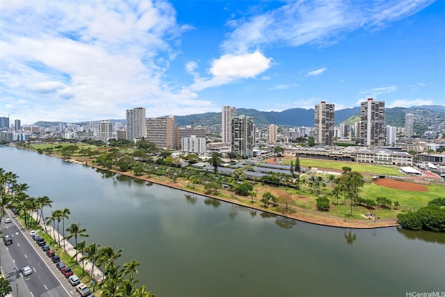 2211 Ala Wai Blvd Unit 2015, Honolulu, HI 96815 - birds eye view of property with a city view and a water and mountain view