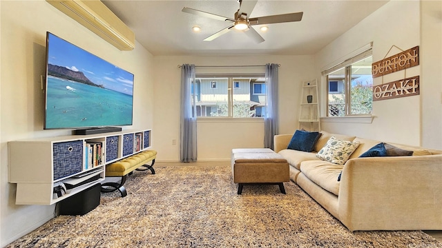 92-1145 Panana St Unit 1608, Kapolei, HI 96707 - living room featuring baseboards, ceiling fan, and wood finished floors