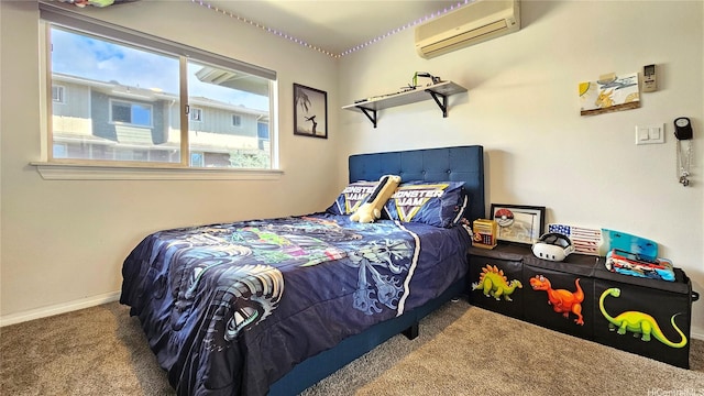 92-1145 Panana St Unit 1608, Kapolei, HI 96707 - carpeted bedroom featuring baseboards and a wall mounted AC