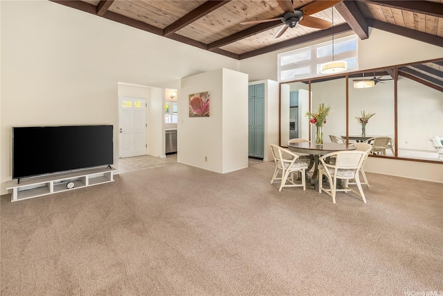 44-1303 Kou Pl Unit 1103, Kaneohe, HI 96744 - interior space with carpet floors, a ceiling fan, and wood ceiling