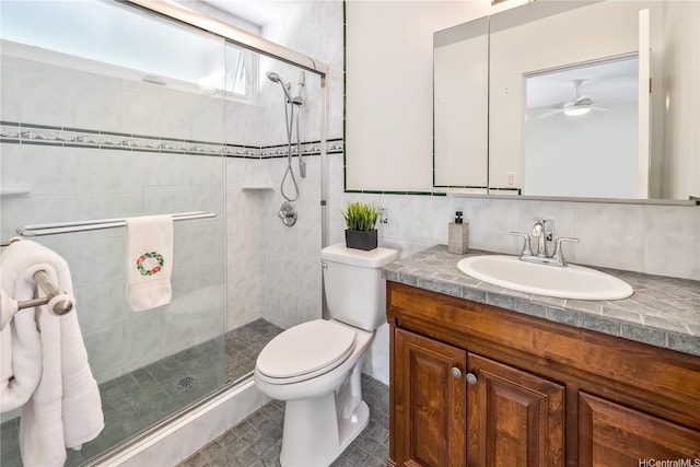 44-1303 Kou Pl Unit 1103, Kaneohe, HI 96744 - full bath featuring vanity, toilet, ceiling fan, and a stall shower