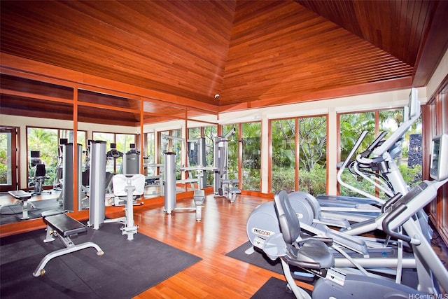 1551 Ala Wai Blvd Unit 703, Honolulu, HI 96815 - exercise room featuring wood finished floors and a towering ceiling