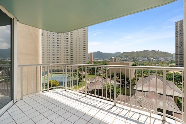 balcony with a mountain view