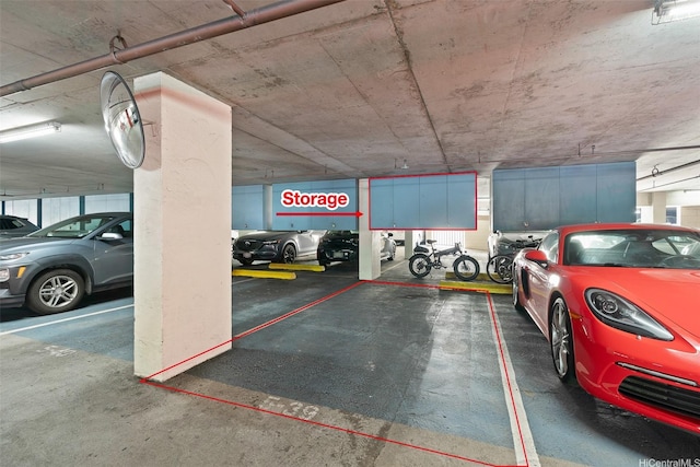 view of parking garage