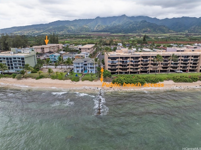 68-090 Au St Unit E102, Waialua, HI 96791 - drone / aerial view with a view of the beach and a water and mountain view