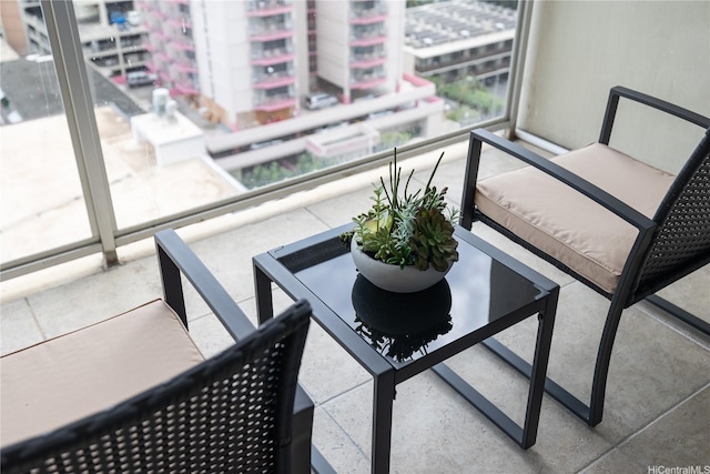 balcony with a view of city