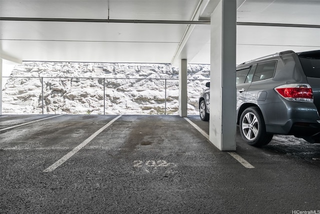 parking garage with fence