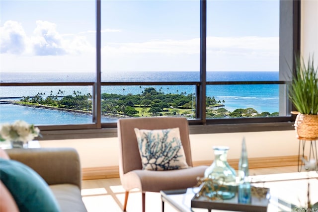 1600 Ala Moana Blvd Unit 2406, Honolulu, HI 96815 - interior space with a water view and healthy amount of natural light