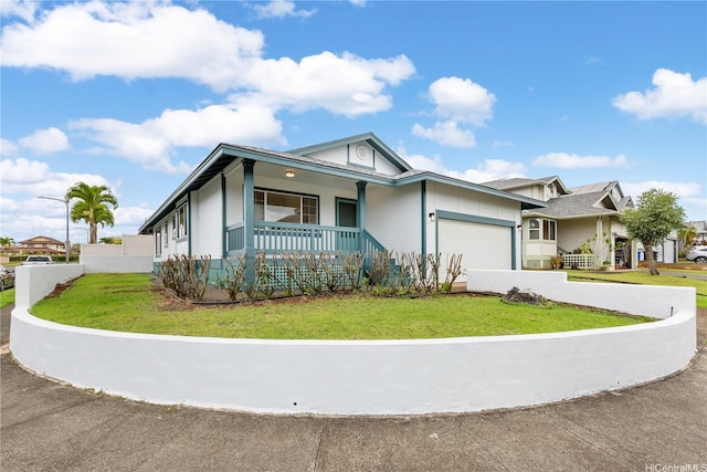 95-1090 Puneki St, Mililani, HI 96789 - ranch-style house featuring a porch, a garage, and concrete driveway
