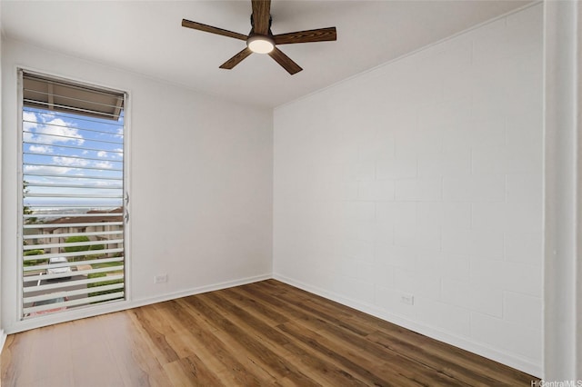 92-801 Makakilo Dr Unit H50, Kapolei, HI 96707 - empty room featuring baseboards, ceiling fan, and wood finished floors