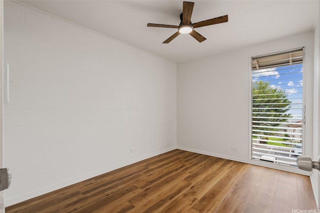 92-801 Makakilo Dr Unit H50, Kapolei, HI 96707 - spare room featuring baseboards, ceiling fan, and wood finished floors