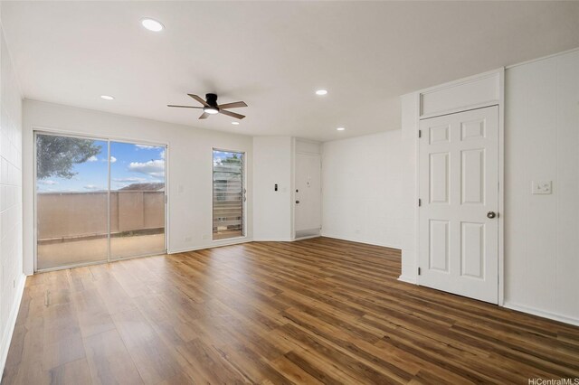 92-801 Makakilo Dr Unit H50, Kapolei, HI 96707 - unfurnished room with plenty of natural light, ceiling fan, and wood finished floors
