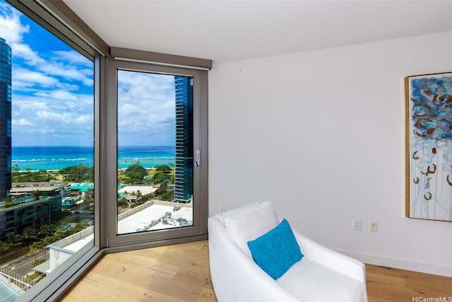 1001 Queen St Unit 1804, Honolulu, HI 96814 - unfurnished room featuring light wood-style flooring and a water view