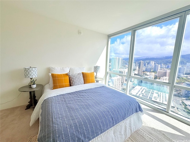 1631 Kapiolani Blvd Unit 3706, Honolulu, HI 96814 - carpeted bedroom featuring expansive windows and a city view