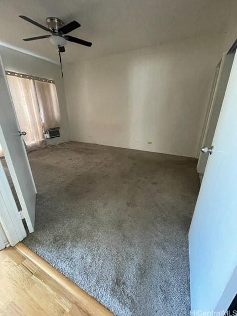 interior space featuring a ceiling fan