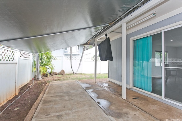 view of patio featuring a fenced backyard