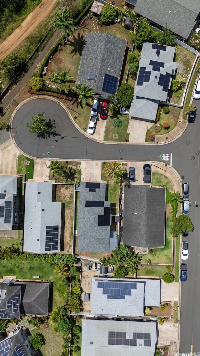 aerial view with a residential view