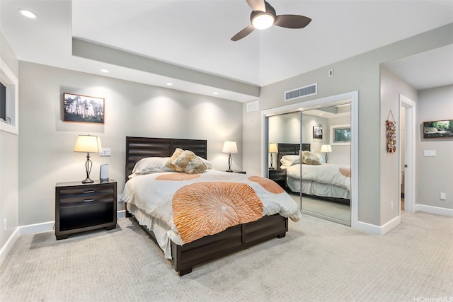 45-020 Namoku St, Kaneohe, HI 96744 - carpeted bedroom featuring baseboards, a closet, recessed lighting, and ceiling fan