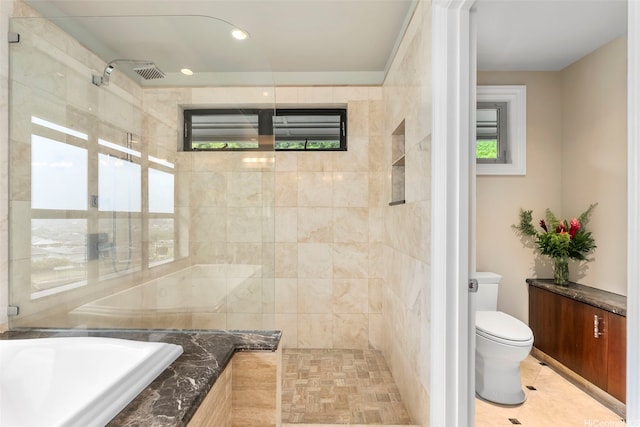 45-020 Namoku St, Kaneohe, HI 96744 - full bath with plenty of natural light, toilet, tiled shower, and a sink