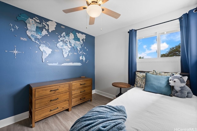92-1288 Kikaha St Unit 78, Kapolei, HI 96707 - bedroom featuring light wood-style floors, baseboards, and ceiling fan