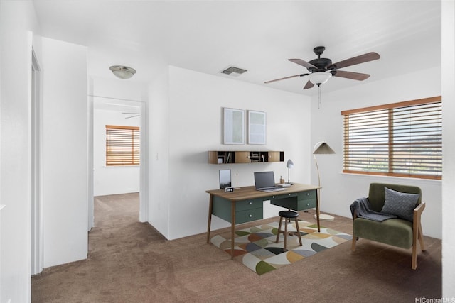 87-1847 Polikua St, Waianae, HI 96792 - office featuring carpet flooring and ceiling fan