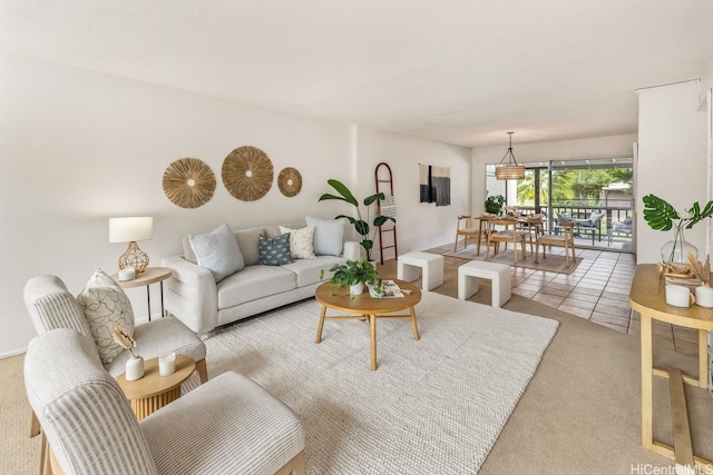 6215 Kawaihae Pl Unit B102, Honolulu, HI 96825 - living area with light carpet and light tile patterned floors
