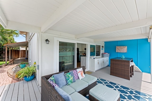 401 Opihikao Pl Unit 272, Honolulu, HI 96825 - wooden deck with outdoor lounge area