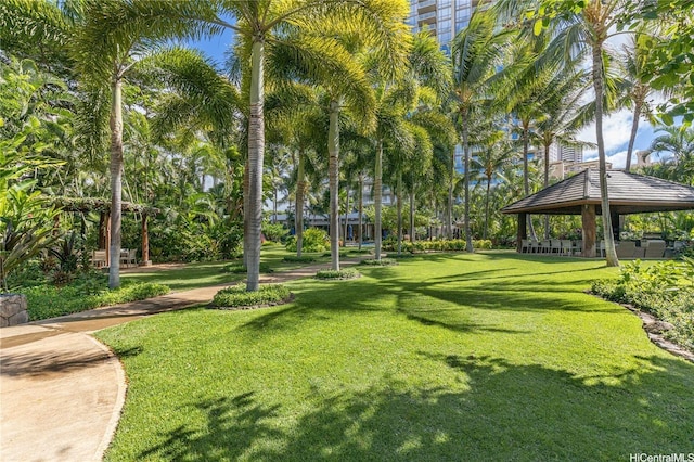 view of home's community featuring a yard and a gazebo