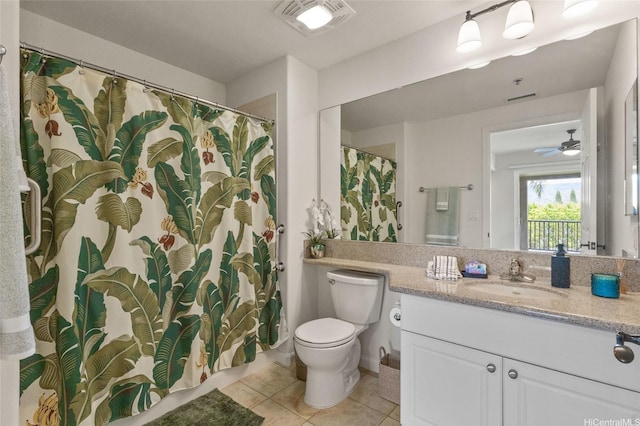 520 Lunalilo Home Rd Unit 8124, Honolulu, HI 96825 - full bathroom featuring vanity, tile patterned flooring, toilet, and visible vents