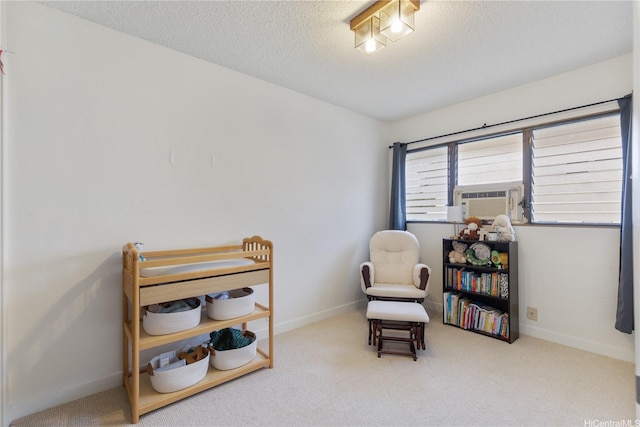 98-512 Kaonohi St Unit 49-3, Aiea, HI 96701 - living area featuring carpet flooring, a textured ceiling, and cooling unit