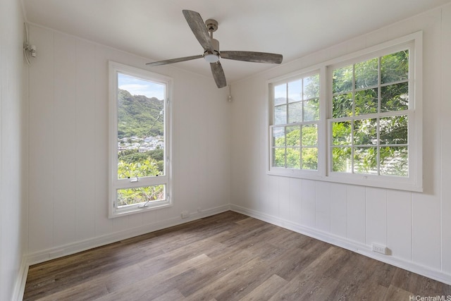 2519 Lai Rd Unit C, Honolulu, HI 96816 - spare room featuring wood finished floors, baseboards, and a ceiling fan