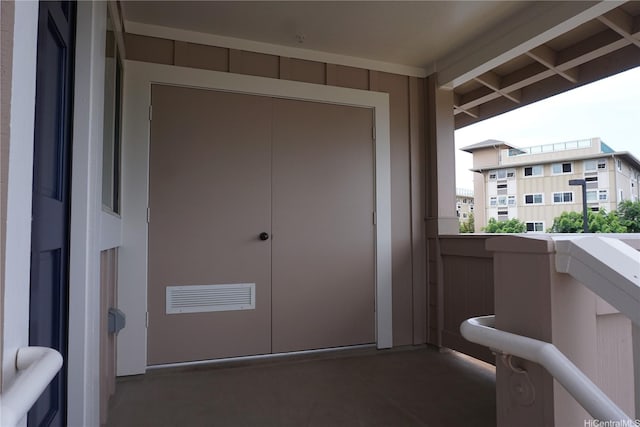 balcony featuring visible vents