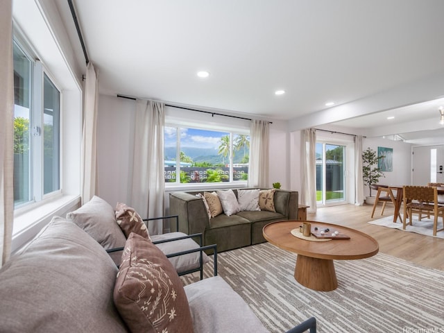 851 Halula Pl, Kailua, HI 96734 - living room with light wood-type flooring and recessed lighting