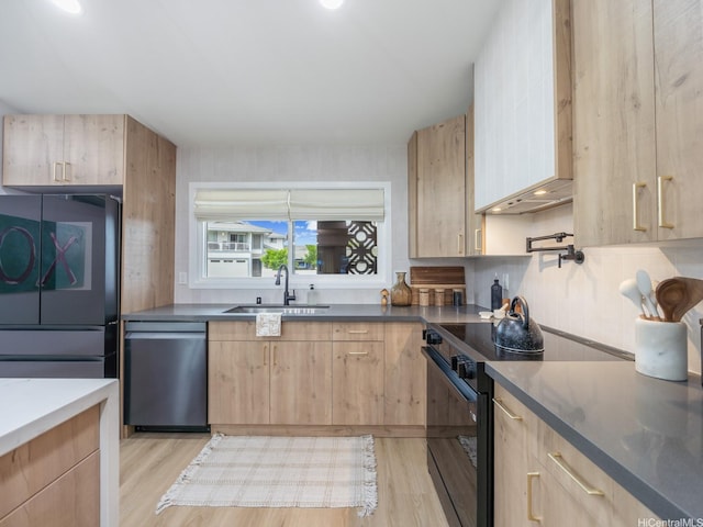 851 Halula Pl, Kailua, HI 96734 - kitchen with dishwashing machine, light brown cabinets, electric range, and refrigerator
