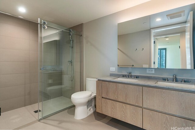 1000 Auahi St Unit 1404, Honolulu, HI 96814 - full bathroom featuring visible vents, a sink, and a shower stall
